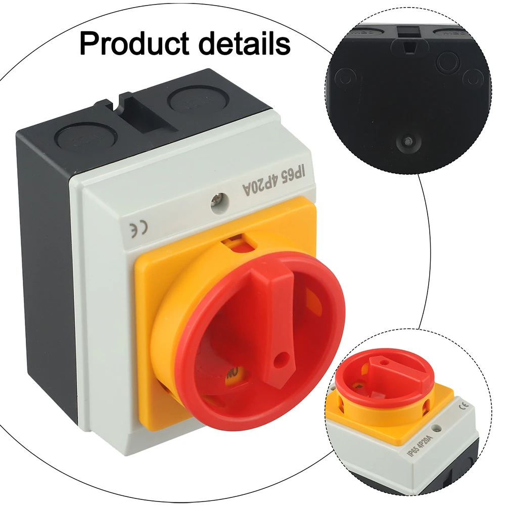 UKP Wasserdichter Trennschalter Hauptschalter Leistungsschalter 4P 20A 440V Drehschalter Ausschalter IP65 UKP Schalter Elektrisches Teil – Detail 7