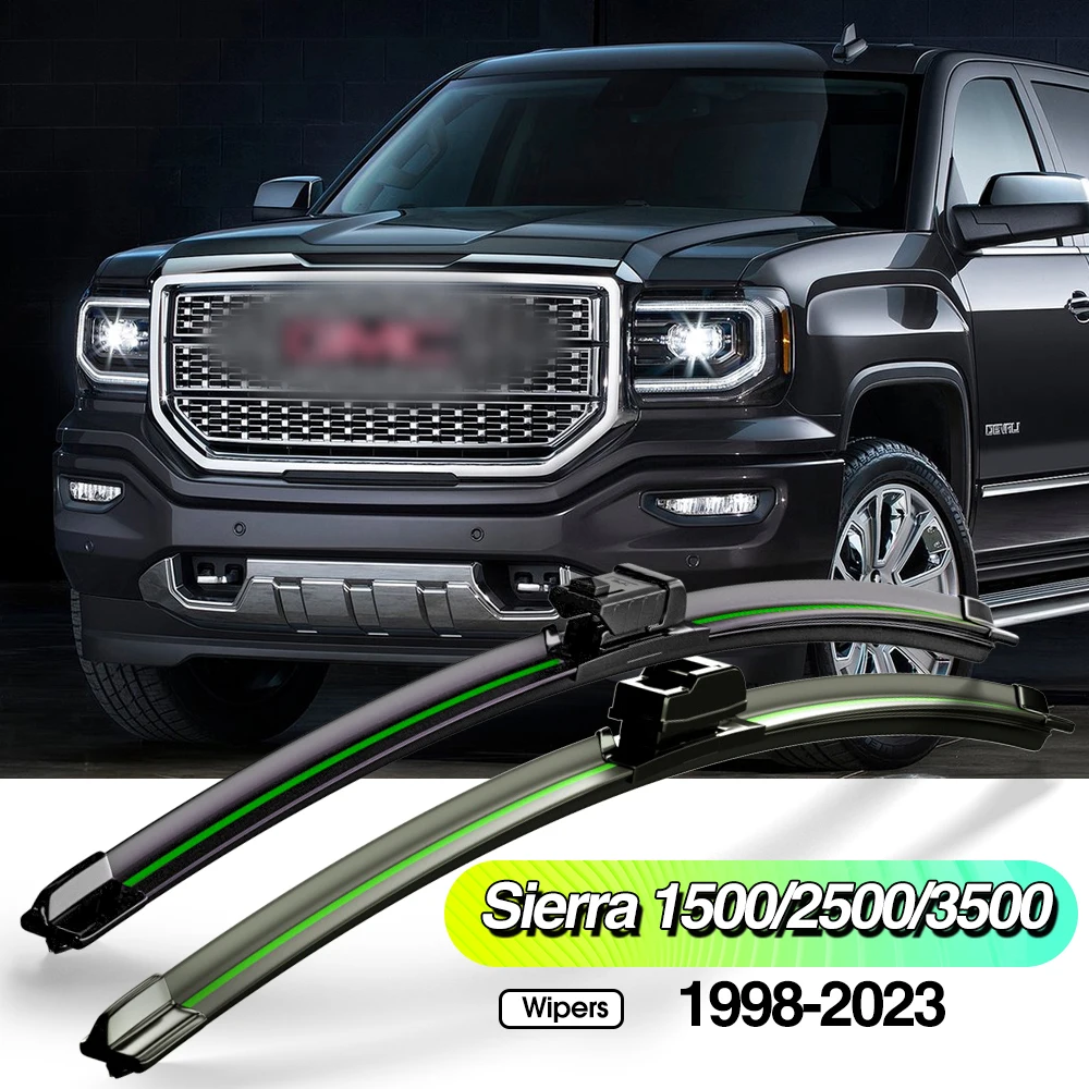 

For GMC Sierra 1500 2500 3500 1998-2023 2pcs Front Windshield Wiper Blades Windscreen Window Accessories 2012 2014 2016 2019 202