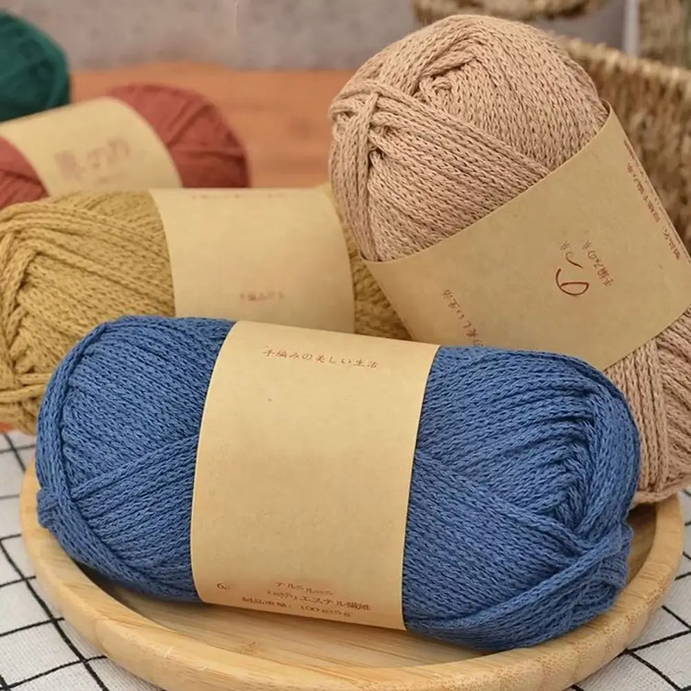 Soft Textured 85M 2mm Round Strands of Cotton Hollow Line Hand Knitting Nylon Cord DIY Wool Hat Bag Shoe Doll Handicrafts Thread