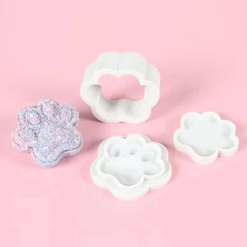 Stampo 3D Rotondo Per Bombe Da Bagno Da 6,3 Cm, Set In Plastica Staccabile Per Saponi Fai-da-te