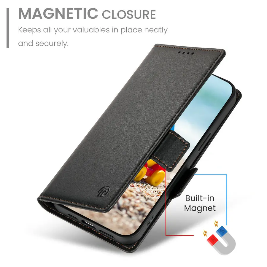 Luxury Leather Flip Wallet Case - Pixel Pro Series 5G