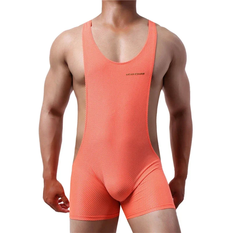 Men Undershirt Bugle Pouch Boxers Underwear Wrestling Singlet Fitness Sexy Men Bodysuit One-Piece Jumpsuit Leotard Tank Tops men underwear