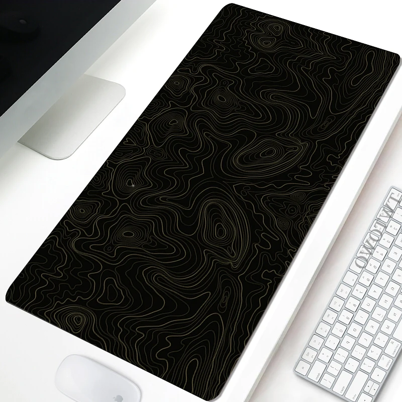 Tapete de Rato Abstrato Preto e Branco para Gamer Tapetes de Mesa Grandes Tapete Antiderrapante do Teclado Tapete Macio do Rato do Escritório - Imagem 3