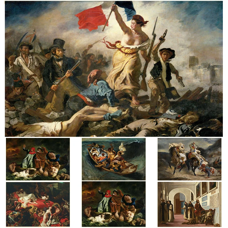 Artist Eugene Delacroix Liberty Leading The People Poster Canvas
