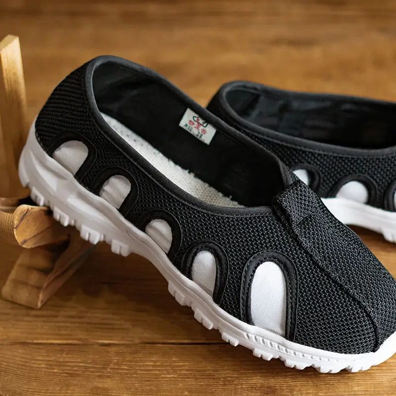 summer new casual comfortable hemp shoes men taoist priest martial art sneaker adult team performance match antiskid flat shoes