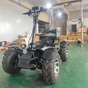 Electric Automatic Follow Golf Push Cart Foldable Lightweight 4-Wheel Golf Trolley with Remote