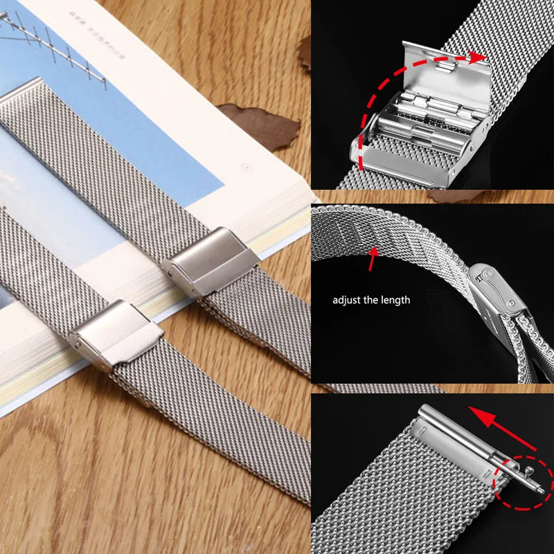 Premium 0.6MM Mesh Steel Milanese Watch Strap - Elegant and Versatile Band