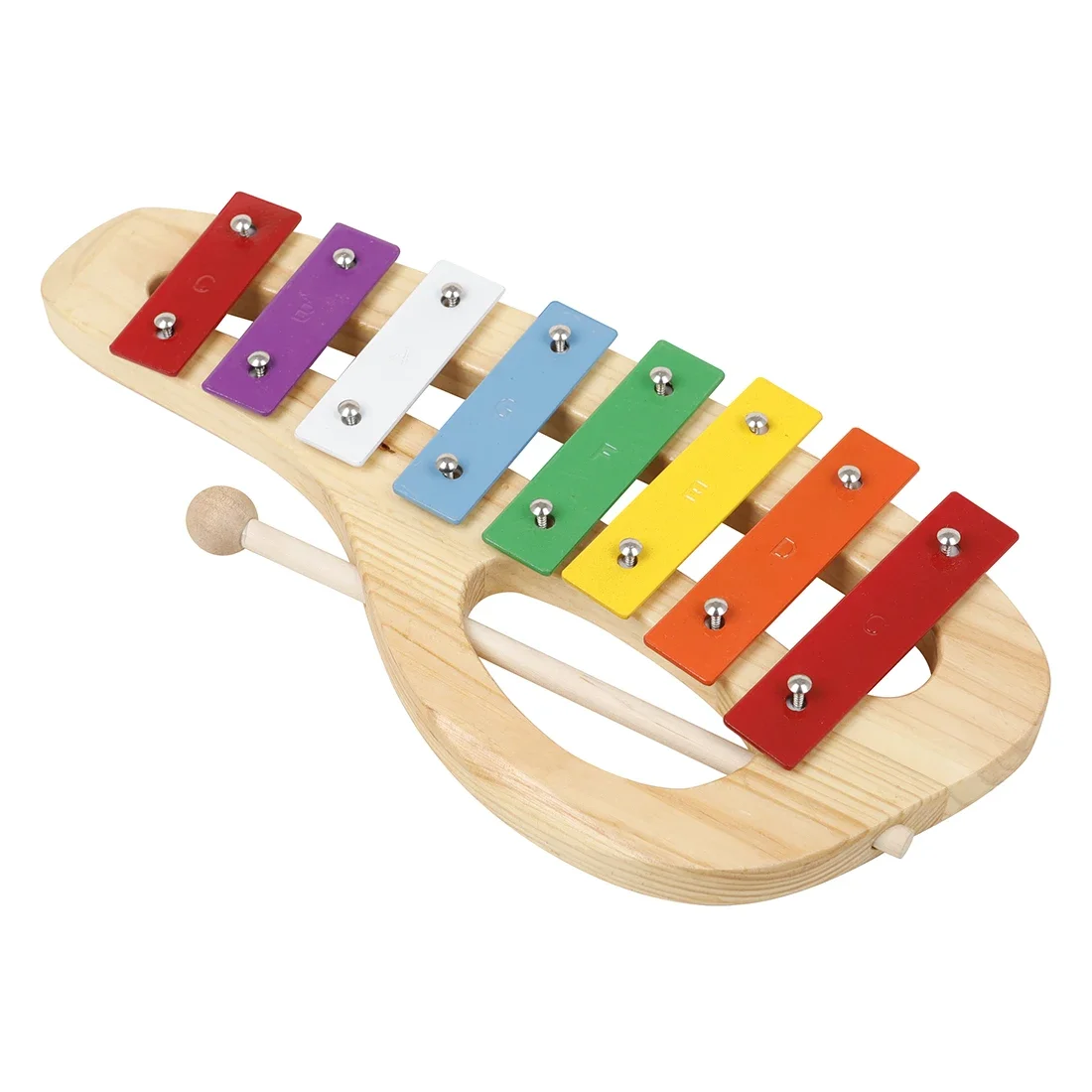8 Tones Hand Knock Xylophone with Mallets Metal Sheet Rainbow Wooden Piano Orff Percussion Musical Instrument Children's Gift