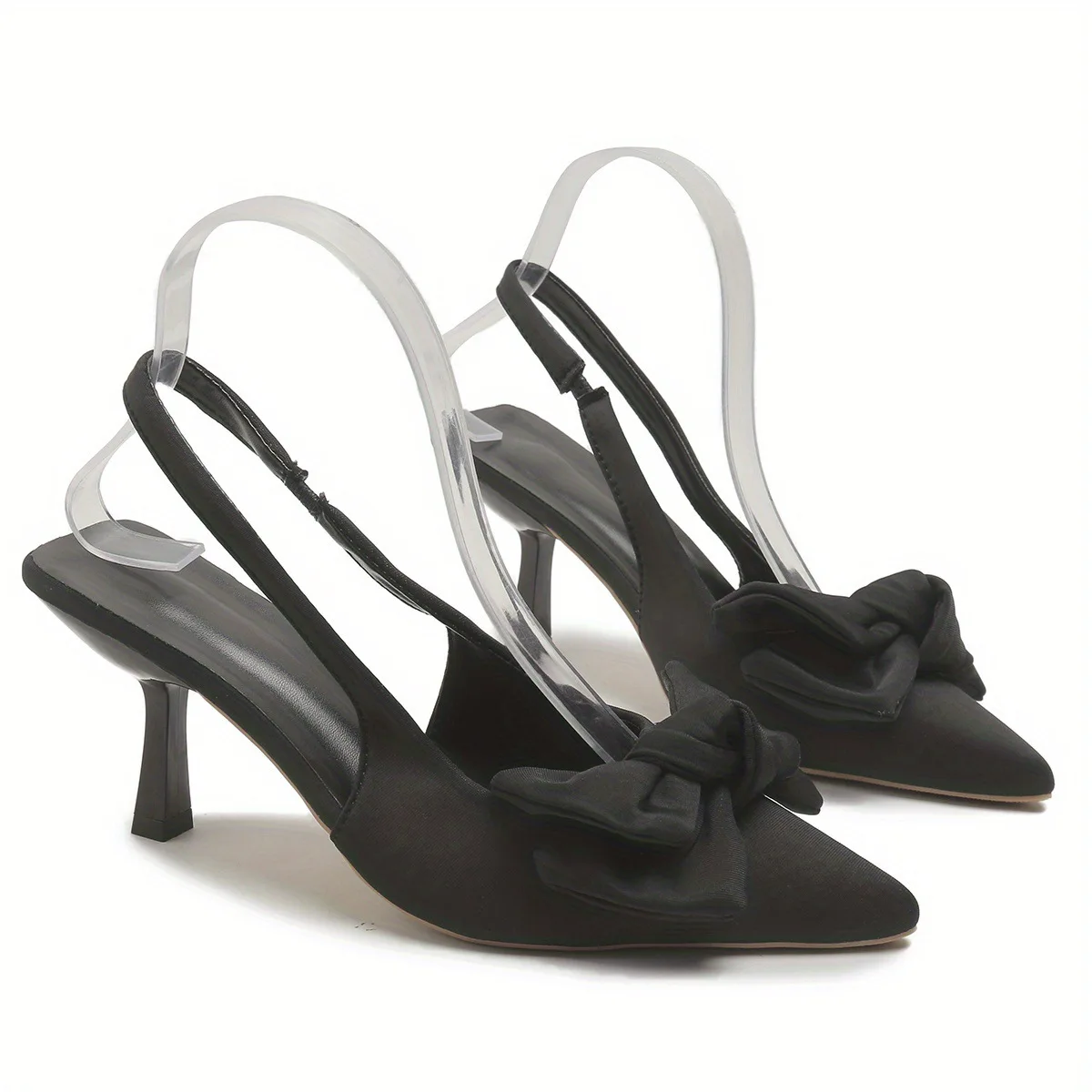 מכירה חמה של נעלי עקב גבוהות לנשים עם קשירת קשת מגניבה, סטילטוס 2026, נעלי קנבס חדשות לנשים צרפתיות, נעלי קדמה לנשים בסגנון אופנתי לקיץ