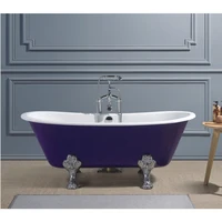 67" Freestanding Luxury Bathtub Cast Iron Double Ended Enamel Claw Paw Feet Tub Multi-Color Custom Built sw1022 1