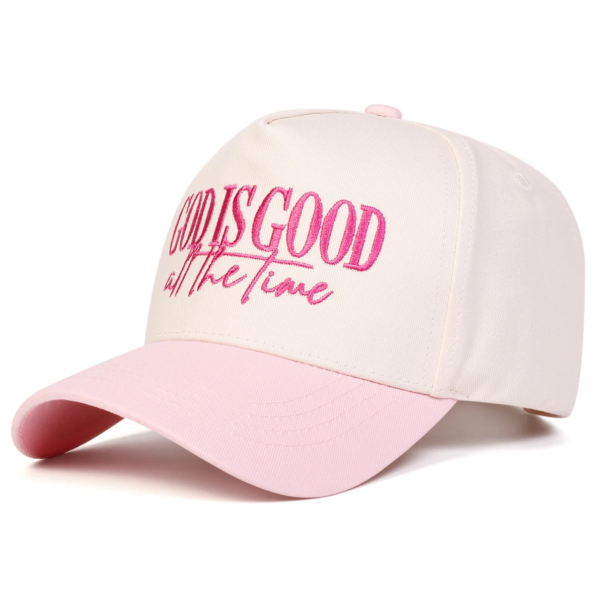 Unisex-Baseballmütze mit Stickerei „GOD IS GOOD ALL THE TIME“, für Frühling und Herbst, für den Außenbereich, verstellbar, Freizeitmütze, Sonnenschutzmütze, Sportmütze – Detail 5