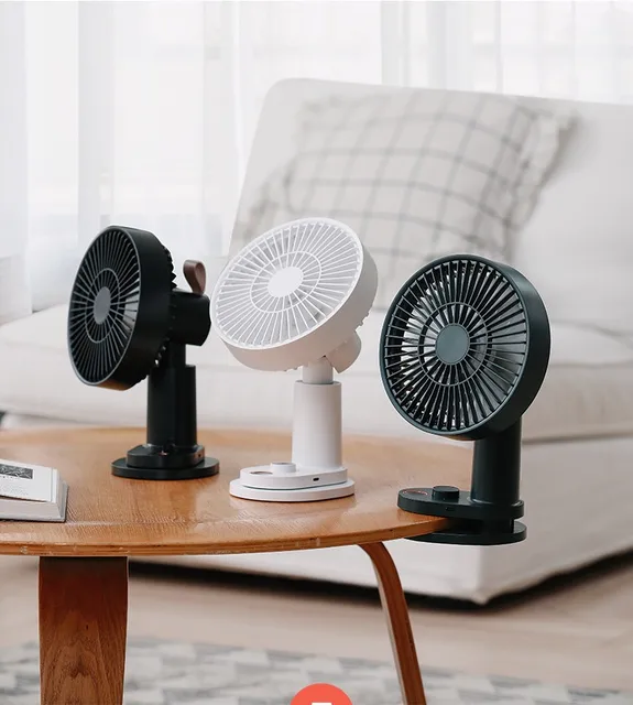 Ventilatore USB Portatile Da Tavolo - 5 Velocità, Angolo 360°, Batteria 4000 MAh, Per Ufficio, Casa, Viaggi - Foto 2