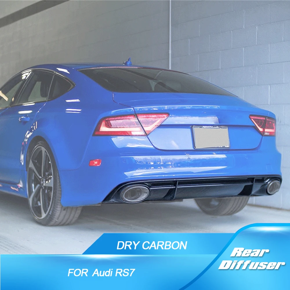

Real Carbon Fiber Car Rear Bumper Diffuser Lip Spoiler for Audi RS7 2014-2016 Car Rear Bumper Protector DRY Carbon Hatchback