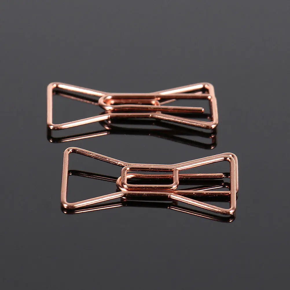 20Pcs 세련된 나비 넥타이 종이 클립 문서용 금속 사무실 클립 청구서 편지 보고서 DIY 사진 앨범 봉투 홀더 도서