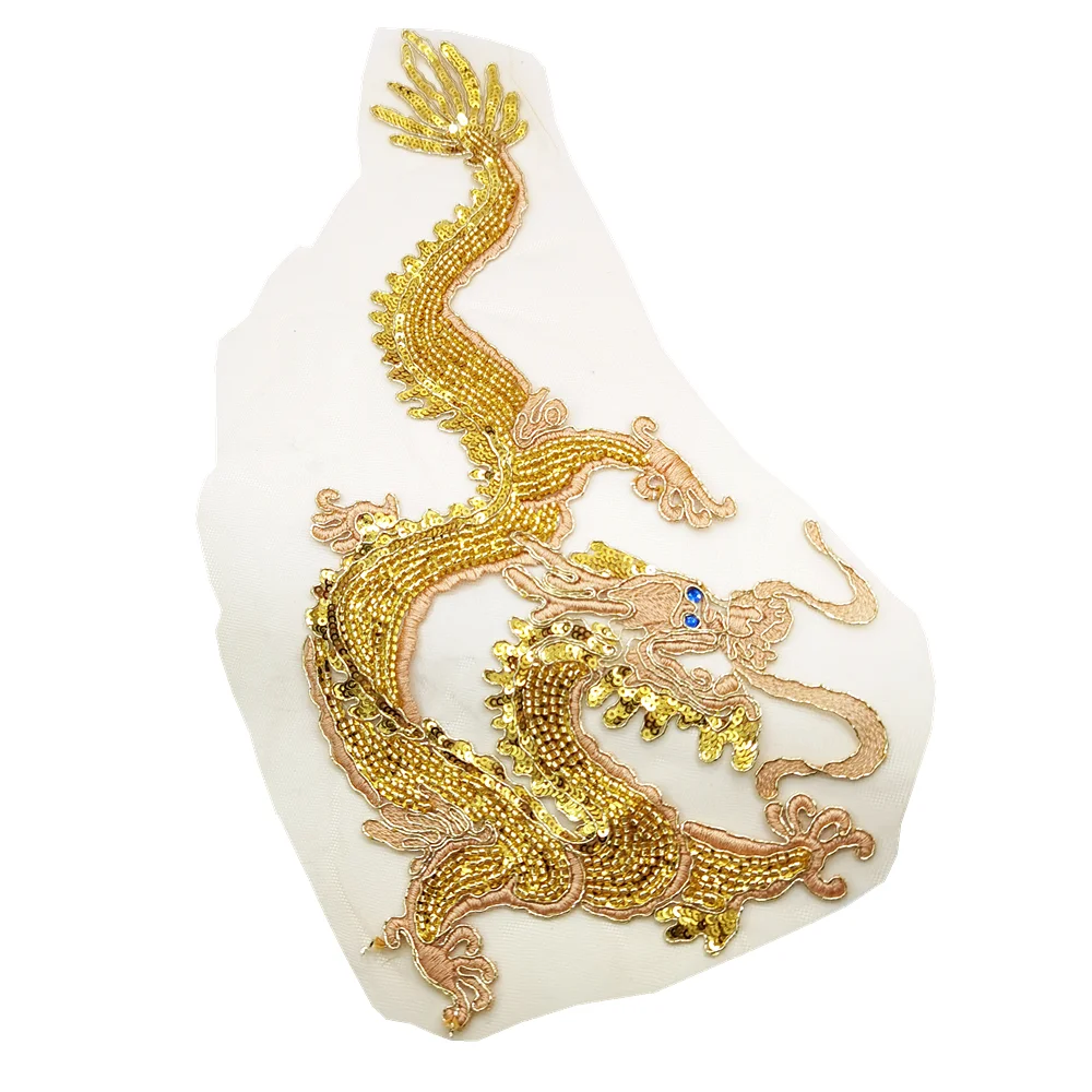 Application Vintage - Perles Et Paillettes Dragon - Made In France