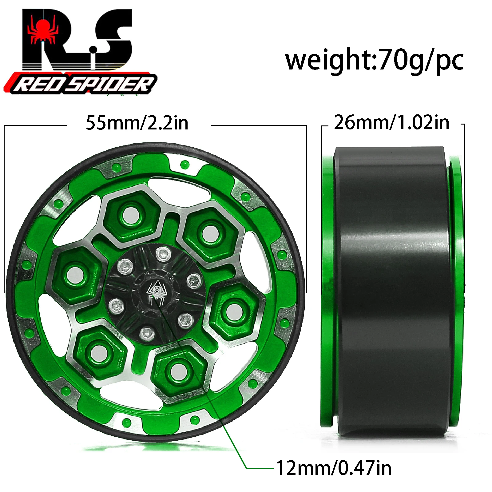 INJORA 1.9 Cerchi Ruota Beadlock per 1:10 RC Crawler Axial SCX10 PRO SCX10 III TRX4 VS4-10 Redcat Gen 8 7 PRO Enduro,Lega Metallica,107g/pz (Argento