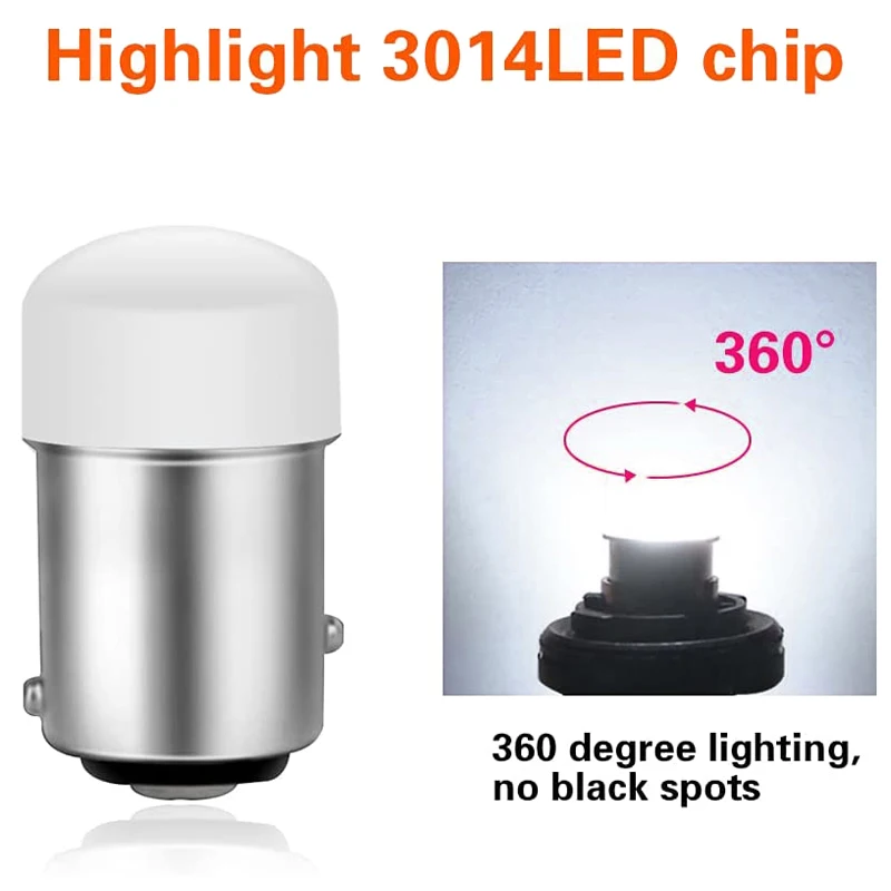 1157 LED 전구 방향 지시등, 7000K 흰색 자동차 후진 브레이크 주차 램프, P21W BA15S 1156 BAY15D, 12V 3014-9SMD, 1/4/10 개