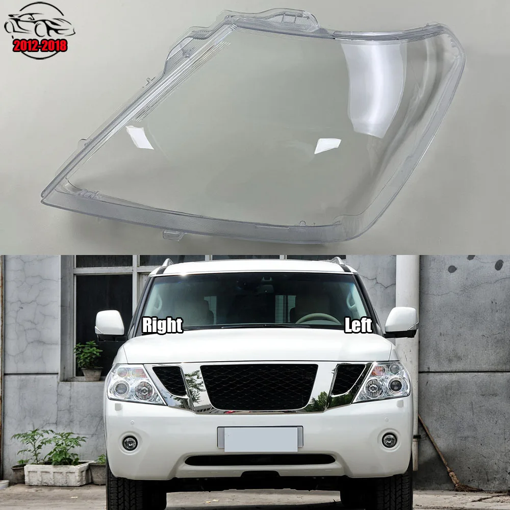 

For Nissan Patrol 2012-2018 Transparent Lampshade Front Headlight Shell Headlamp Cover Lens Plexiglass Auto Replacement Parts