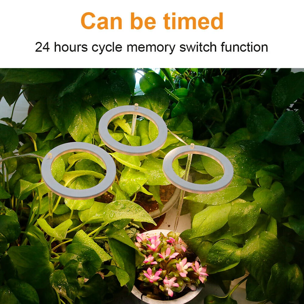 5PCS Full Spectrum Dimmable USB LED Grow Light Plant Growing Indoor Plants Ring Lamp — view 6