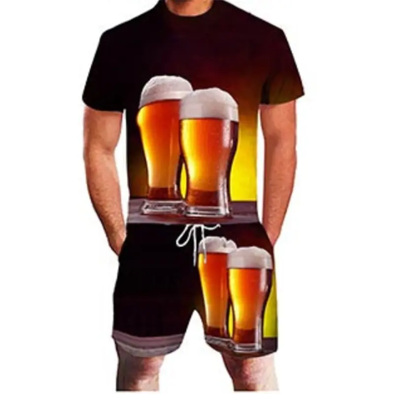 Summer Mens Short Sleeve Tshirt Sets