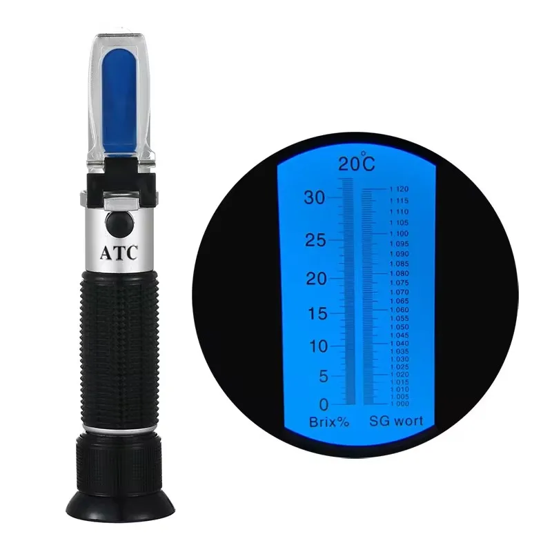 Premium Refractometer for Beer, Wine, and Fruit with ATC and Brix Measurement