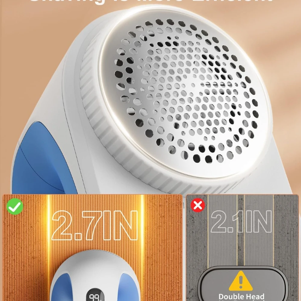 Hair Ball Trimmer, USB Rechargeable Portable Electric Pellets Fabric Sweater Fuzz Remover with Digital LED Display for Clothes 4