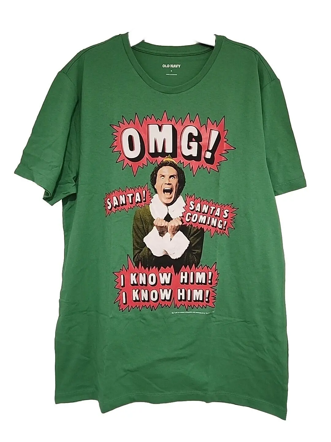 Новый Elf Buddy OMG! Санта идет, я его знаю! Мужская рубашка для рождественских фильмов