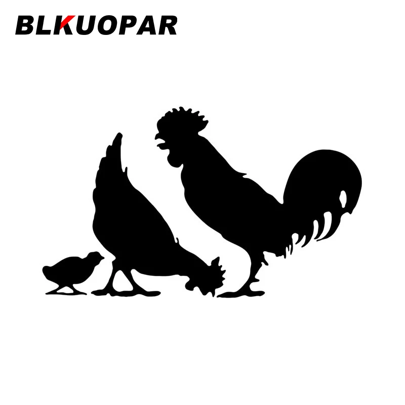

Автомобильные наклейки BLKUOPAR с рисунком курицы, петуха, птицы, зеркальные наклейки, украшение для холодильника, автофургона