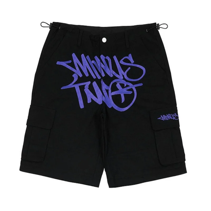 Black purple shorts