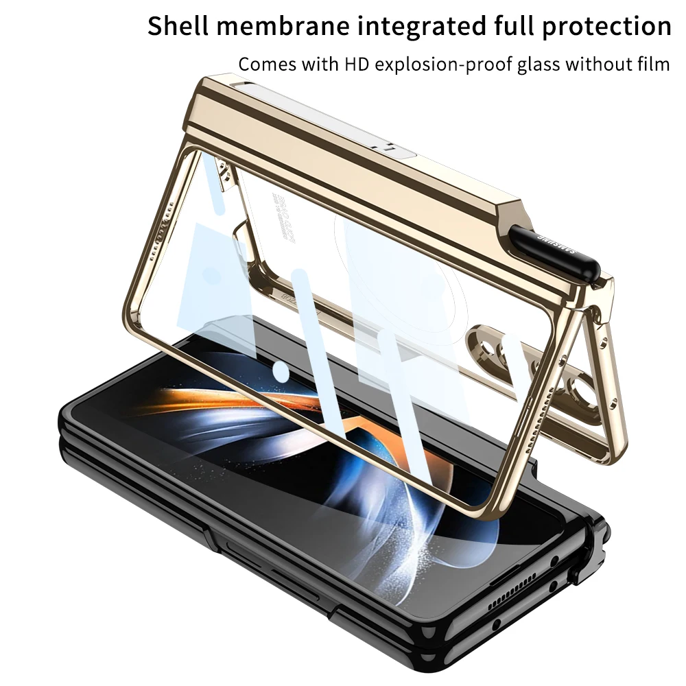 

Чехол с магнитным шарниром и закаленным стеклом для Samsung Galaxy Z Fold 4