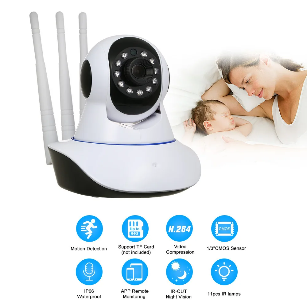 (Protezione Di Sicurezza) Telecamera Monitor Baby Monitor Antenna Robo 3 Ip Wifi 360 ° 720P Telecamera Di Sorveglianza App Yoosee