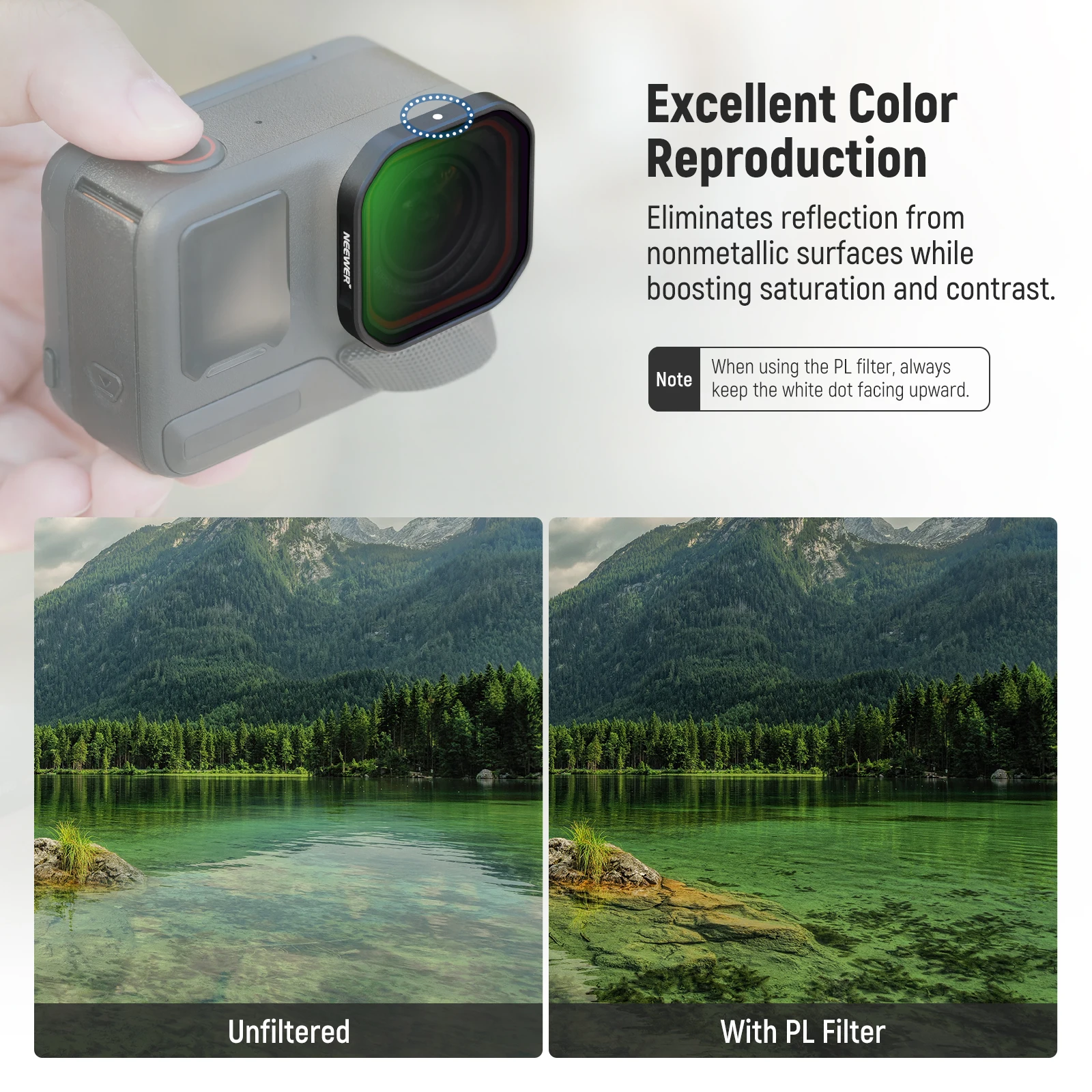 NEEWER 4 Pack ND/PL Filter Set Compatible with Insta360 Ace Pro 2