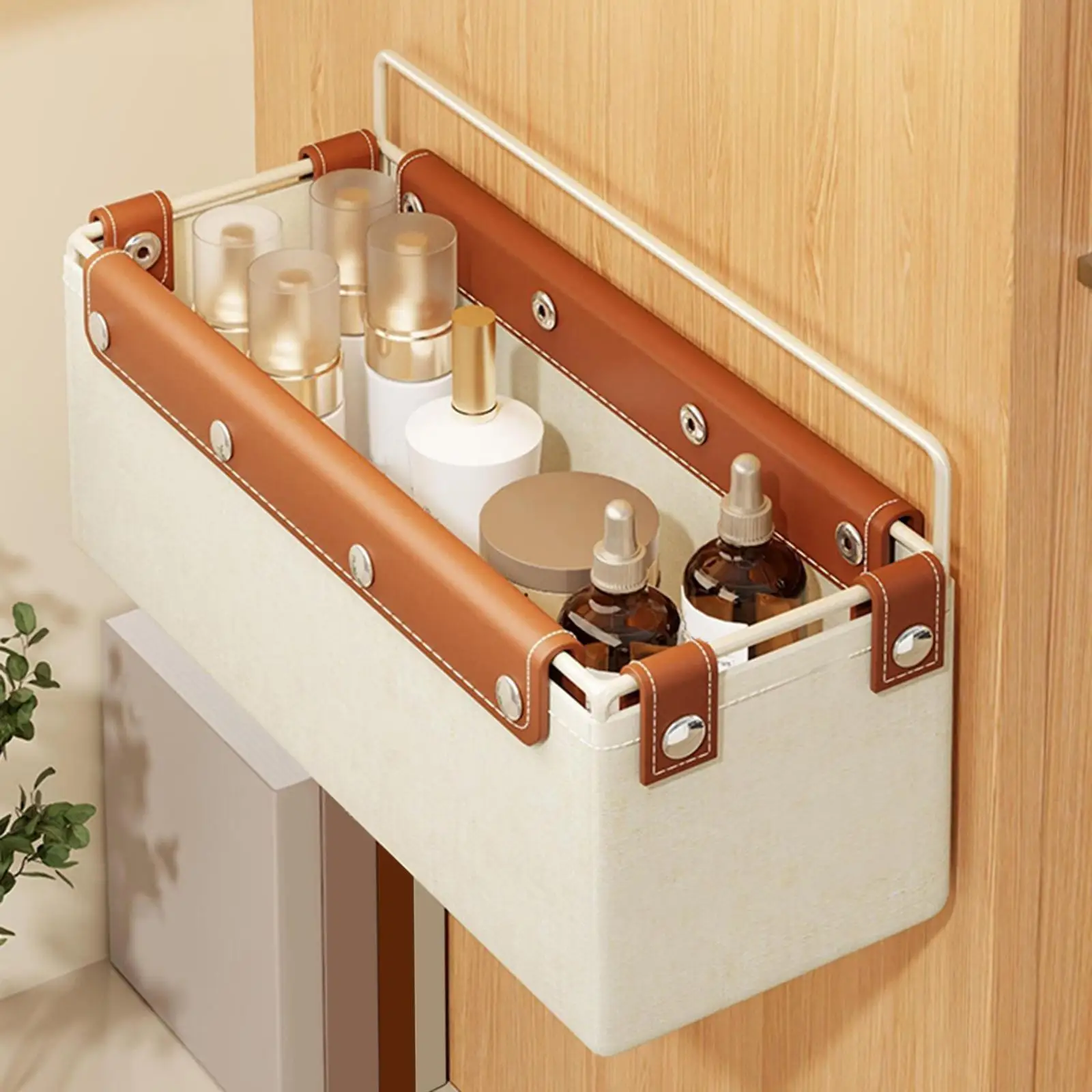 Bathroom Storage Basket Modern Space Saving Decor Versatile Cosmetic Organizer for Bedroom Farmhouse Dormitory Kitchen Household