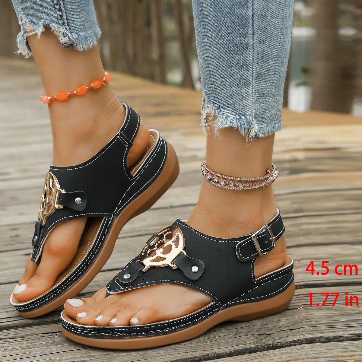 Women Platform Sandals 2025 Shoes for Women Trend Heeled Slippers Orthopedic Wedge Heels Summer Sandals Casual Beach Flip Flops