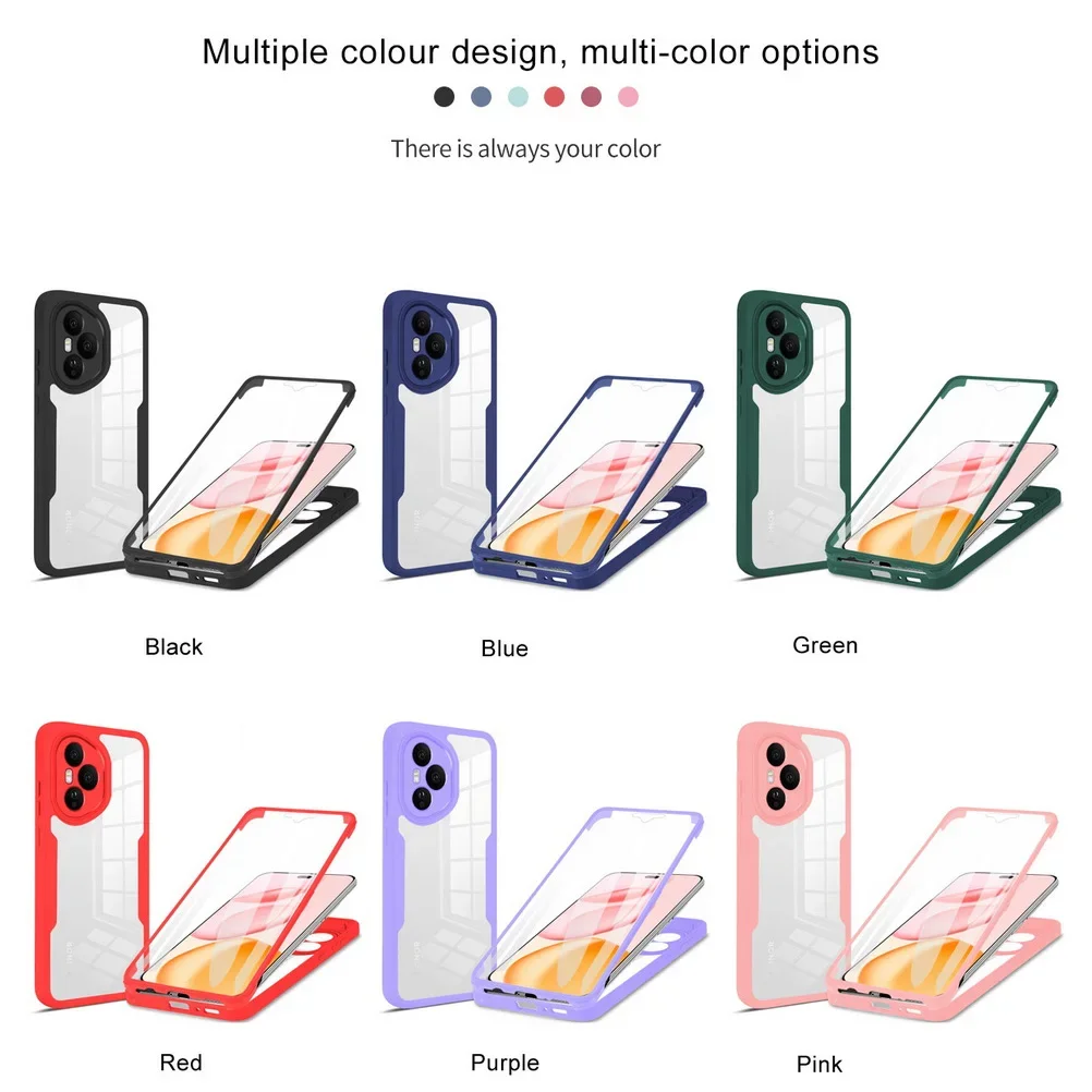 Luxury 360° Full Body Shockproof Silicone Phone Case with Screen Protection Film