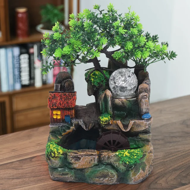 Fontana Zen Da Tavolo Con Nebulizzatore E Luci LED - Decorazione Relax Per Casa, Ufficio, Camera Da Letto - Foto 8