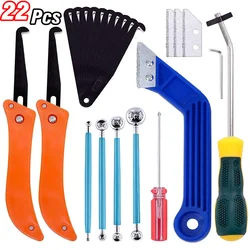 22Pcs Grout Remover Tools Set Hook Knife Kit Ceramic Tile Joint Notcher Collator Cleaning Gap Cleaner for Floor Wall Seam Cement
