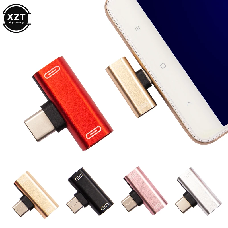 

Type-C Adapter Headphone Listening to Songs Charging 2 In 1 Dual Type-C Female Audio Adapter for Xiaomi Huawei