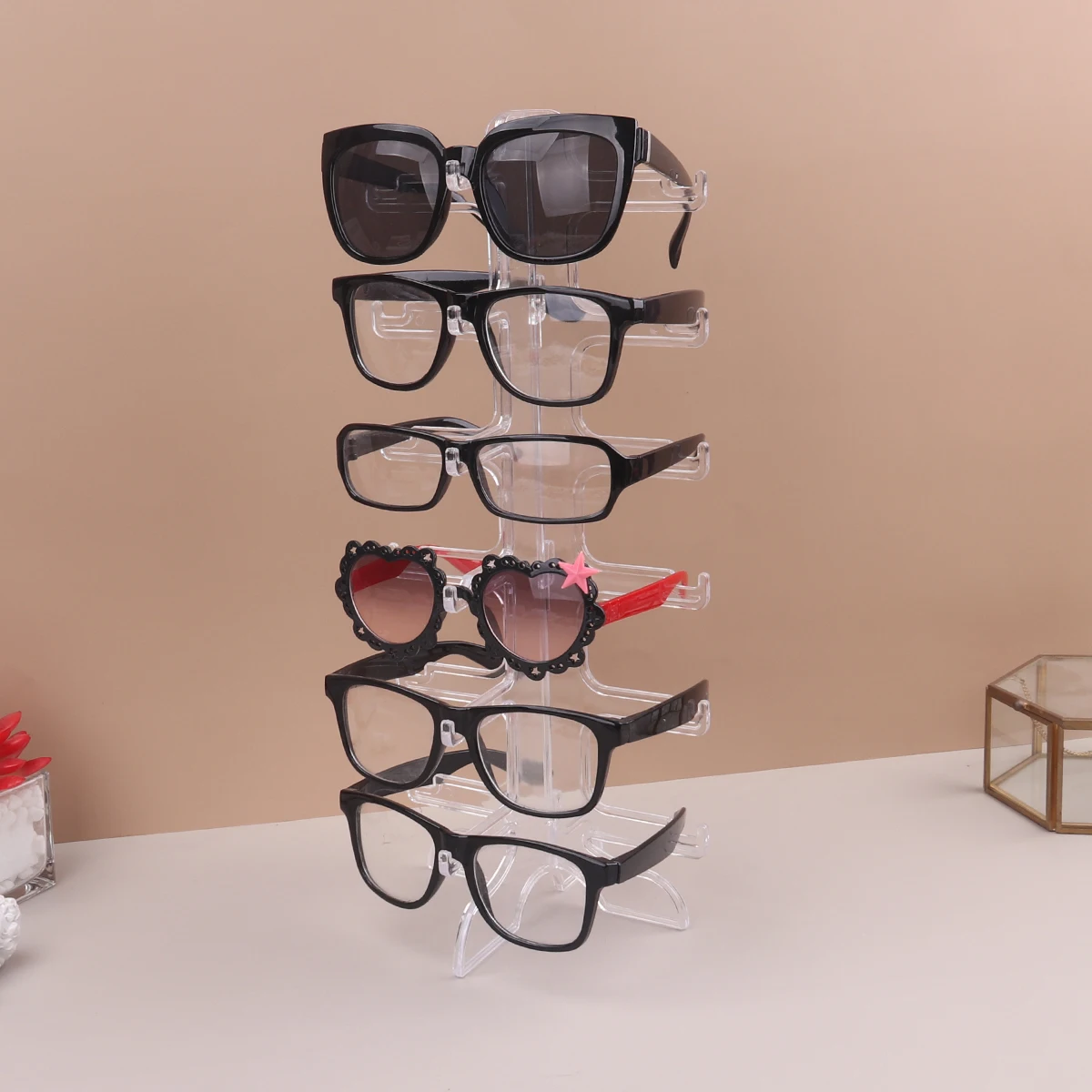 Plastic Sunglasses Show Rack Holders Eyeglasses Display Stand Storage