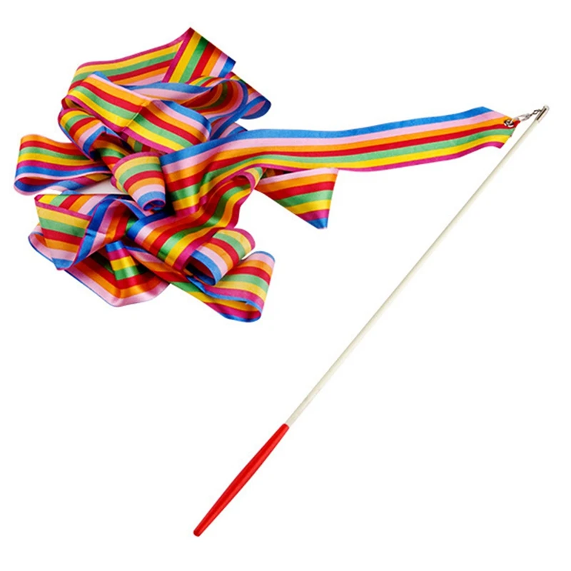 4M Rainbow Color Dance Ribbon Unleash Your Child's Inner Dancer Perfect for Rhythmic Gymnastics Ballet Streamer Twirling