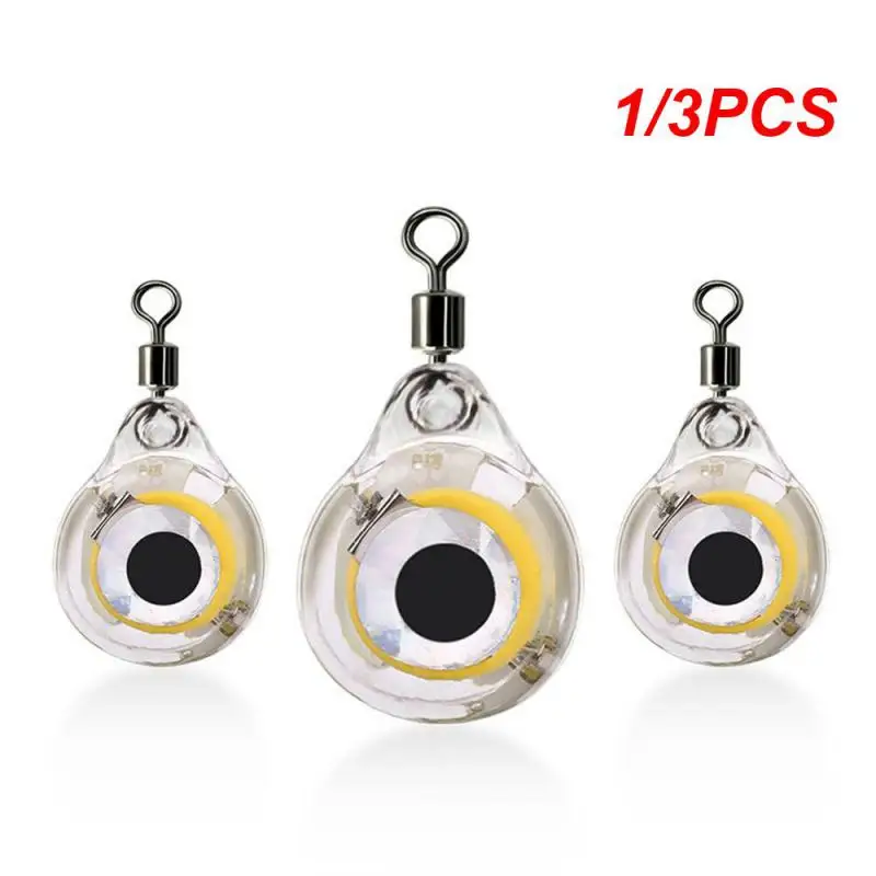 

1/3PCS Ｍini Fishing Lure Trap Light LED Deep Drop Underwater Eye Shape Fishing Squid Bait Luminous Lure Lamp for Attracting Fish