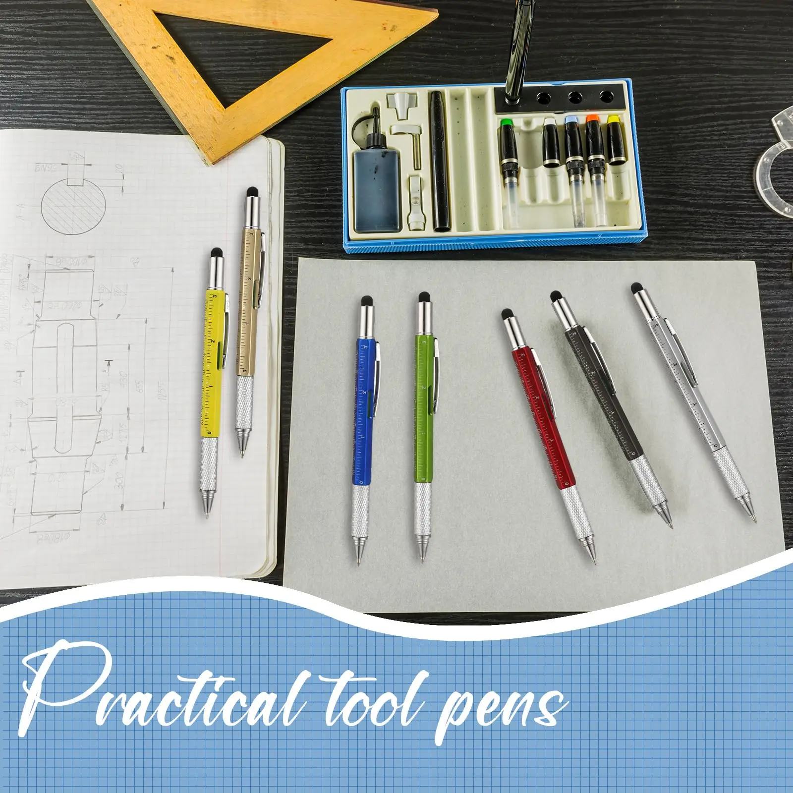 다기능 볼펜, 8 개 스크루 드라이버, 도구, 켈리퍼, 레벨, 체중계, 볼펜, 커패시턴스