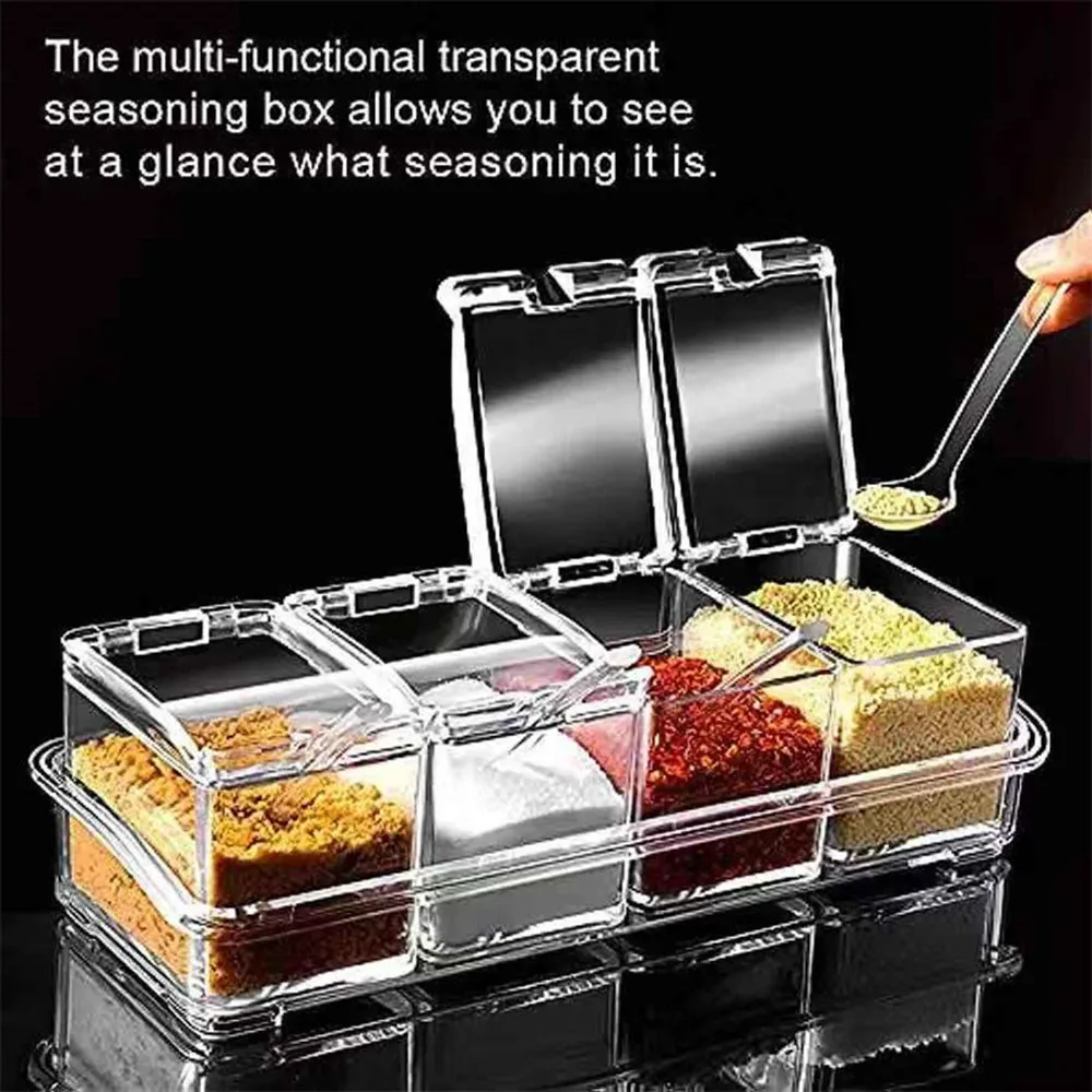 Flip-cover Design Seasoning Box Dustproof Moisture-proof Seasoning Bottle For Home Restaurant