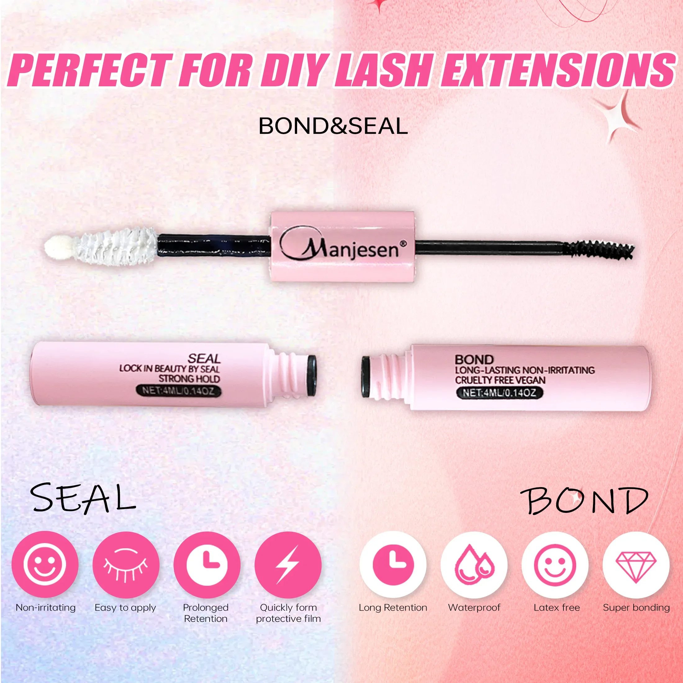 Eyelash Extension Kit - 200 PCS Cluster Lashes with Bond & Seal Tools