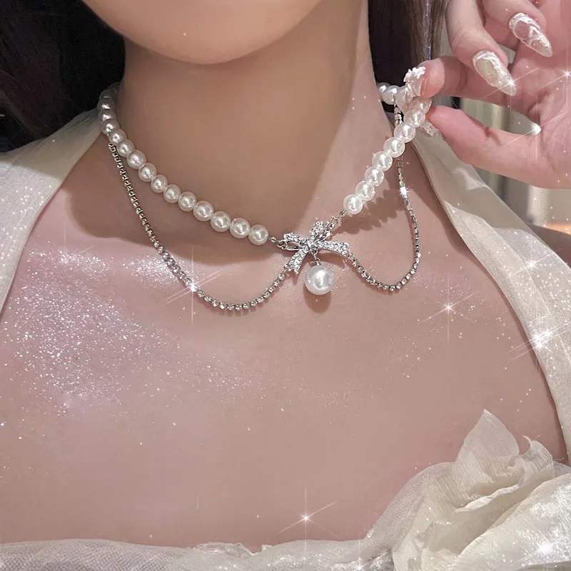 韓国発【MONDAY EDITION】Spiny Pearl Wire Choker PEARL NECKLACE - MONDAY EDITION