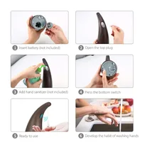 สำหรับห้องน้ำห้องครัว 300 มล. เครื่องจ่ายสบู่อัตโนมัติ IR แบบไม่ต้องสัมผัส เครื่องจ่ายสบู่เหลว โลชั่น เจล แชมพู 5