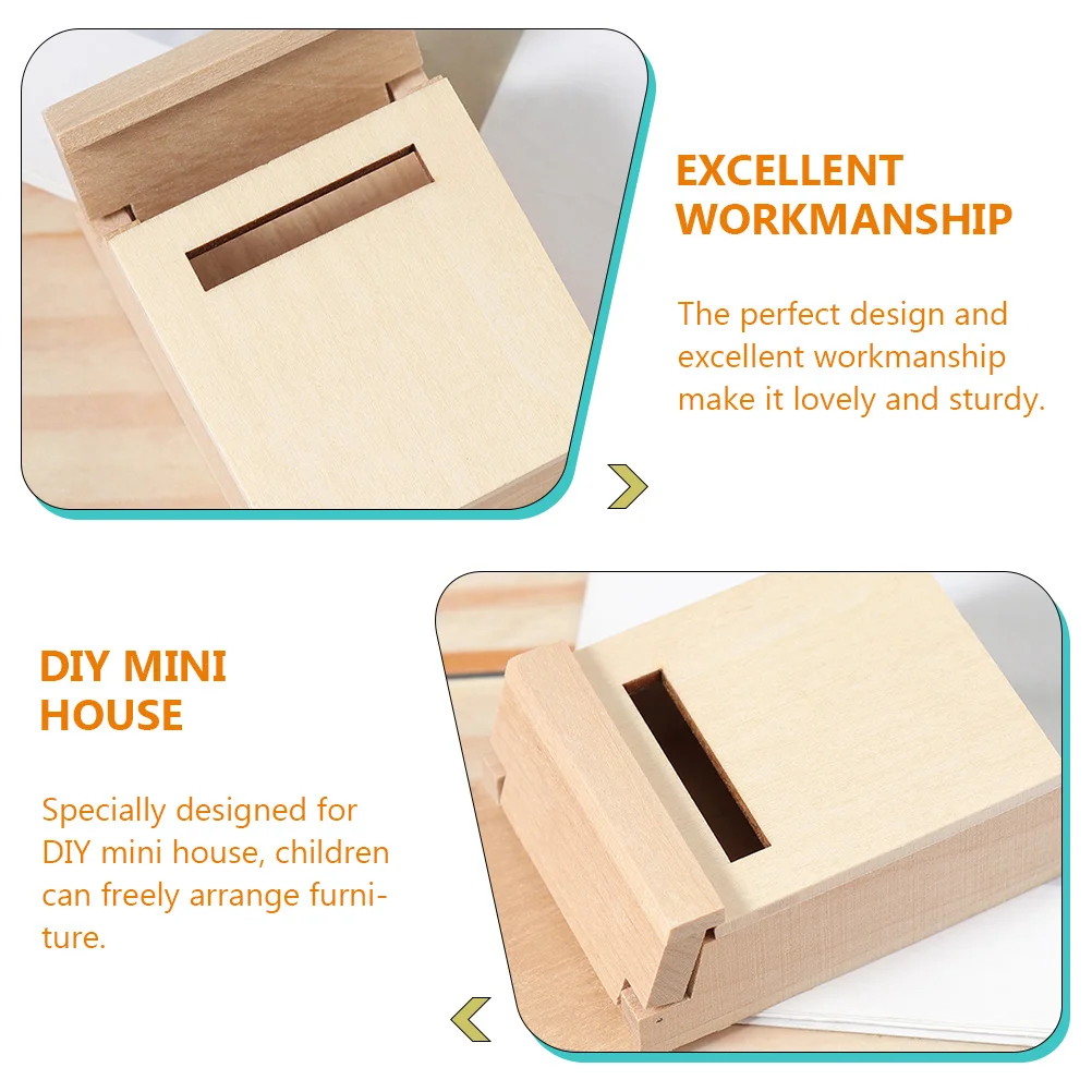 Mini House Mailbox Wooden Mini Furniture Model Lovely House Supply miniature mailbox