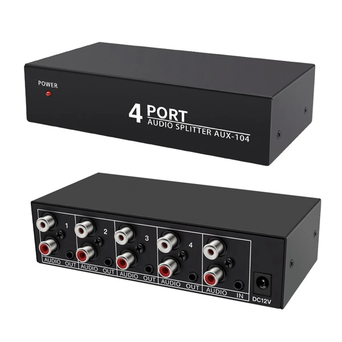 4-Way RCA Stereo Audio Splitter with EU Plug