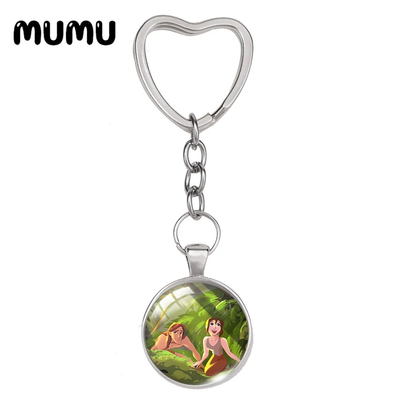 Новинка 2024, брелок для ключей с сердцем Тарзана, Джейн и Портер, брелок, украшения, подарки для детей