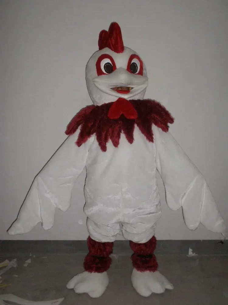 

New Adult Hot Sale Foam White Rooster Cock Fancy Cartoon Mascot Costume Plush Christmas Fancy Dress Halloween Mascot Costume